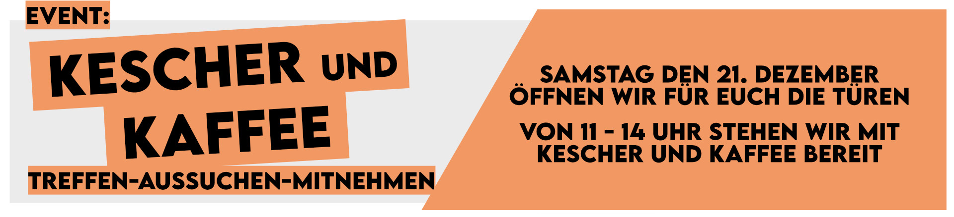 Kescher und Kaffee Banner